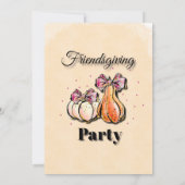 フレンドリーなパーティーをオレンジ色の紫の金ゴールド 招待状 (裏面)