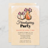 フレンドリーなパーティーをオレンジ色の紫の金ゴールド 招待状 (正面/裏面)