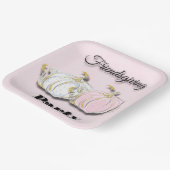 フレンドリーなパーティーピンクホワイトカボチャ ペーパープレート (傾斜あり)