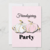 フレンドリーなパーティーピンクホワイトカボチャ 招待状 (裏面)