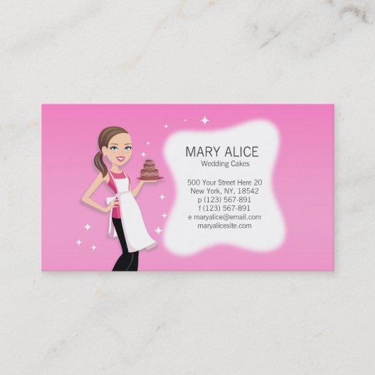フレンドリーなベーキングの名刺のテンプレート 名刺 (正面)