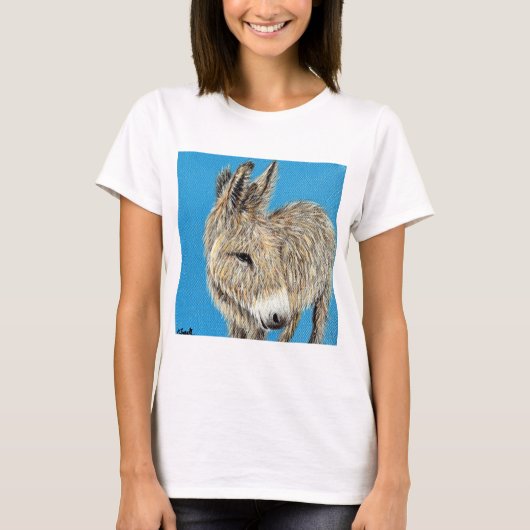 フレンドリーなロバの絵 Tシャツ (正面)