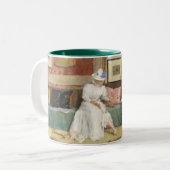 フレンドリーな呼出し1895年(キャンバスの油) ツートーンマグカップ (正面左)
