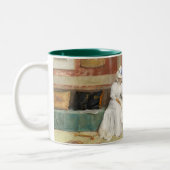 フレンドリーな呼出し1895年(キャンバスの油) ツートーンマグカップ (左)