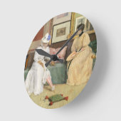 フレンドリーな呼出し1895年(キャンバスの油) ラウンド壁時計 (傾斜)