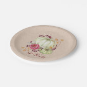 フレンドリーな感謝祭の水の色かぼちゃ ペーパープレート (アングル)