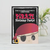 フレンドリーな海賊誕生日かハローウィンパーティ 招待状 (スタンド正面)