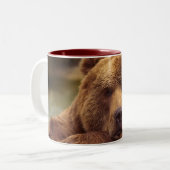 フレンドリーな灰色グマ ツートーンマグカップ (正面左)