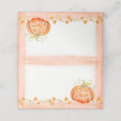 フレンドリーな秋カボチャ水の色のゲストカード プレイスカード (外部開封)