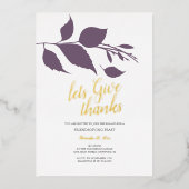 フレンドリーな秋紫と白 箔招待状 (正面)