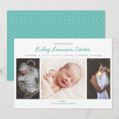 フレンドリーな紹介写真 出生のお知らせ 案内状 (正面/裏面)
