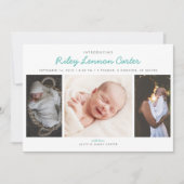 フレンドリーな紹介写真 出生発表 案内状 (正面)