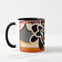 フレンドリーな花の大きい赤く黄色いコーヒー・マグ マグカップ