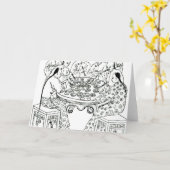 フレンドリーな食事 カード (黄色い花)