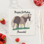 フレンドリーな馬の絵のハッピーバースデーナプキン スタンダードランチョンナプキン (インサイチュ)