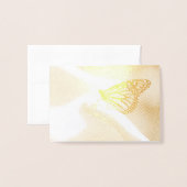 フレンドリーな（昆虫）オオカバマダラ、モナークのメッセージカード 箔カード (封筒付き正面)