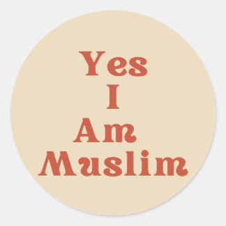 フレンドリーな"Yes I AM Muslim"アイデンティティステッカー ラウンドシール