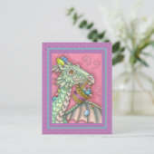 フレンドリーイースター卵ドラゴンかわいいファンタジー シーズンポストカード (スタンド正面)