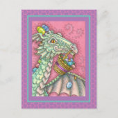 フレンドリーイースター卵ドラゴンかわいいファンタジー シーズンポストカード (正面)