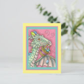 フレンドリーイースター卵ドラゴンかわいいファンタジー シーズンポストカード (スタンド正面)