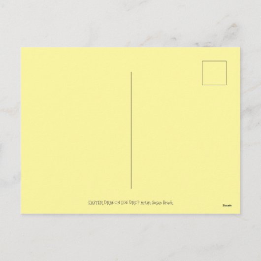 フレンドリーイースター卵ドラゴンかわいいファンタジー シーズンポストカード (裏面)