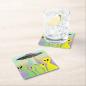 フレンドリーエイリアン スクエアペーパーコースター (インサイチュ)