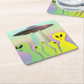 フレンドリーエイリアン スクエアペーパーコースター (アングル)