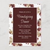 フレンドリーエレガントディナー秋の葉 シーズンポストカード (正面)