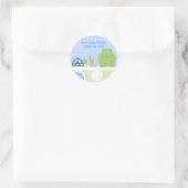 フレンドリーカエルと亀のカスタムステッカー ラウンドシール (バッグ)