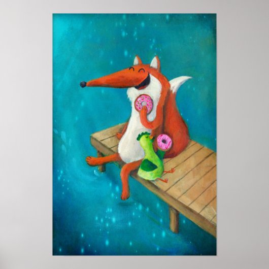 フレンドリーキツネとチキン食べのドーナツ ポスター (正面)