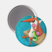 フレンドリーキツネとチキン食べのドーナツ マグネット (正面/裏面)