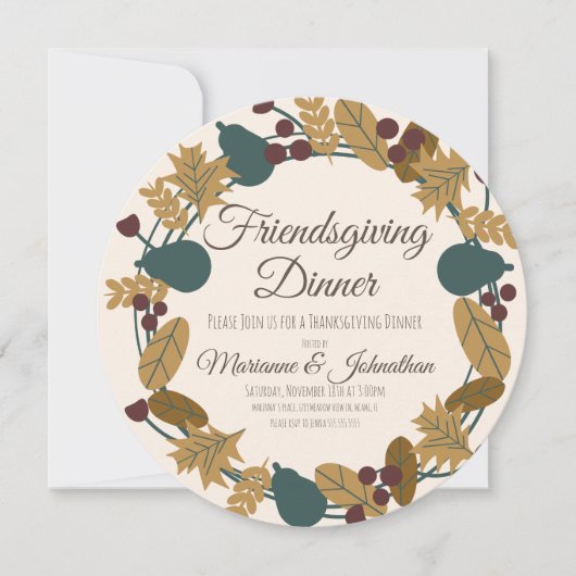 フレンドリーグリーンリーリーフサンクスギビングリース (正面)