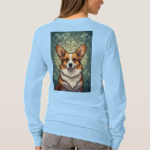フレンドリーコーギー犬の肖像画 Tシャツ (裏面)
