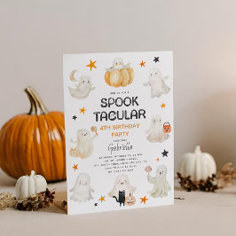 フレンドリーゴーストのすごいハロウィンパーティー お子様の誕生日パーティー 招待状