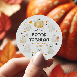 フレンドリーゴーストのすごいハロウィンパーティー お誕生日おめでとう ラウンドシール