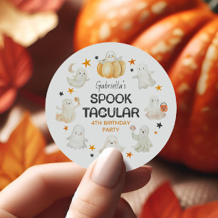 フレンドリーゴーストのすごいハロウィンパーティー お誕生日おめでとう ラウンドシール
