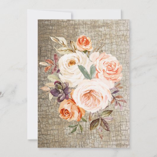 フレンドリージングウォーターカラーフローラカボチャ招待状 招待状 (裏面)