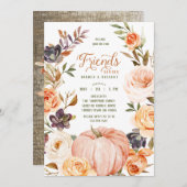 フレンドリージングウォーターカラーフローラカボチャ招待状 招待状 (正面/裏面)