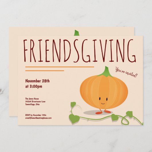 フレンドリージングニコニコつる植物感謝祭 招待状 (正面/裏面)