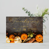 フレンドリーディナーカボチャ 箔招待状 (立ち正面)