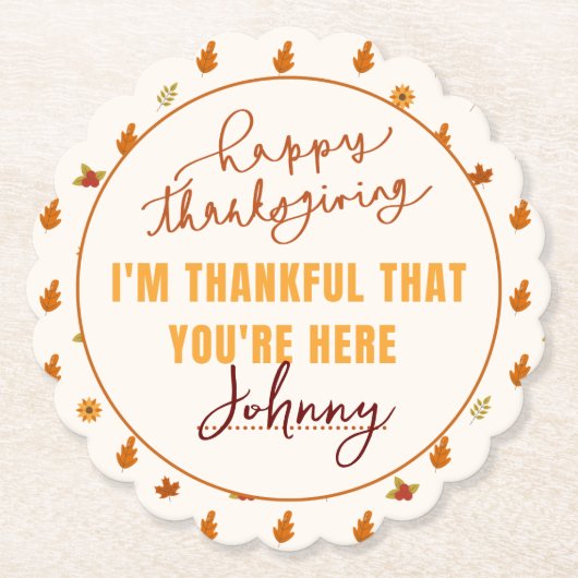 フレンドリーディナースクリプトボホパーティー食器 ペーパーコースター (正面)