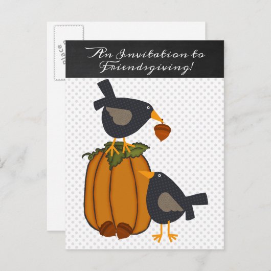 フレンドリーディナー招待状はがき インビテーションポストカード (正面/裏面)