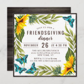 フレンドリーディナー水彩ひまわり 招待状 (正面/裏面)