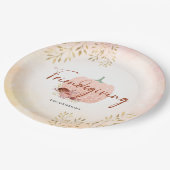 フレンドリーバラ金ゴールドグリッターパンプキン ペーパープレート (アングル)