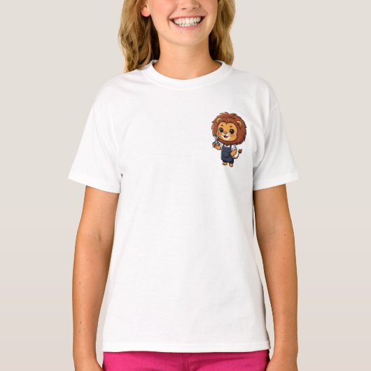 フレンドリーバーバー ライオン キッズ Tシャツ (正面)