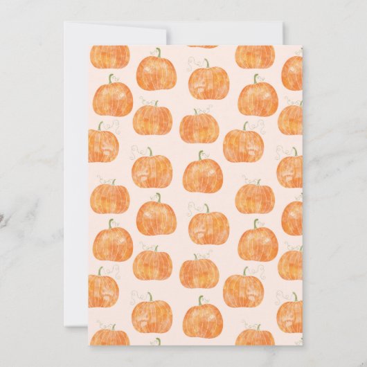フレンドリーモダンディナーウォーターカラーパンプキン 招待状 (裏面)