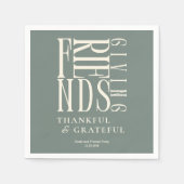 フレンドリーモダンディナーフローラ スタンダードカクテルナプキン (正面)