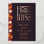 フレンドリーモダンディナーフローラ 箔招待状 (正面)