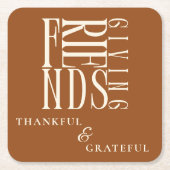 フレンドリーモダンディナー スクエアペーパーコースター (正面)