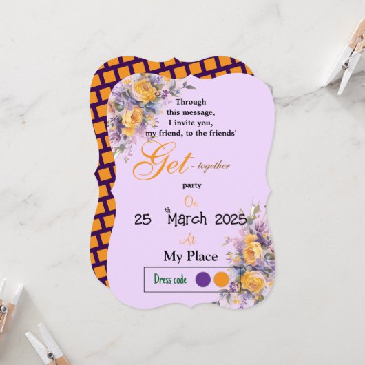 フレンドリーローズ 招待状 (正面/裏面インサイチュ)